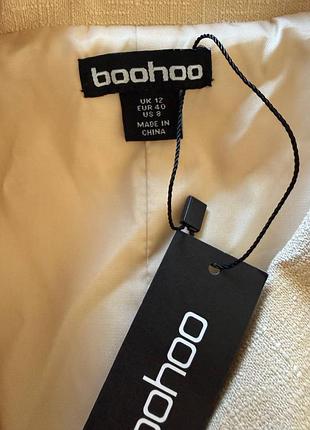 Женский укороченный жакет boohoo бежевый / кремовый u912 / eur40 новый с этикеткой 6
