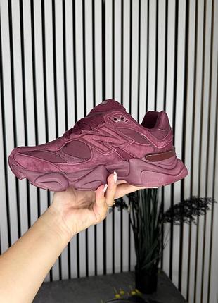 Стильные женские кроссовки new balance 9060 burgundy 3