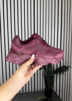 Стильные женские кроссовки new balance 9060 burgundy 2