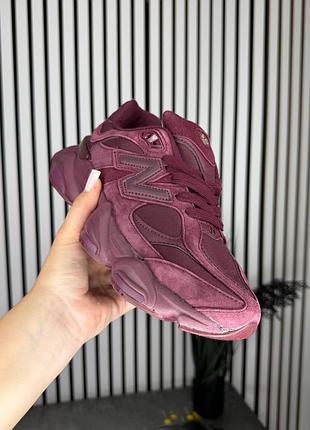 Стильные женские кроссовки new balance 9060 burgundy 4