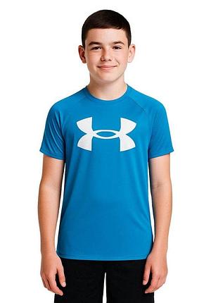 Підліткова блакитна спортивна футболка на хлопчика від under armour розмір підлітковий l