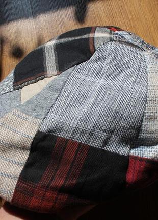 Мужская кепка пэчворк плоская / восьмиклинка made in italy, размер m (100% хлопок)
