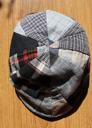 Унисекс кепка пэчворк плоская / восьмиклинка made in italy, размер m (100% хлопок) 2