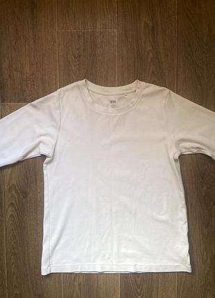 Білий лонгслів uniqlo