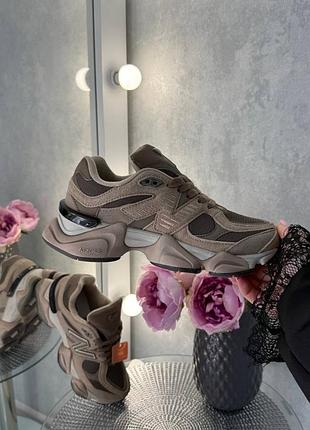 Стильные женские кроссовки new balance 9060 brown 3