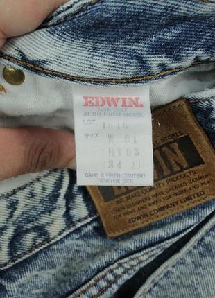Японские винтажные джинсы edwin acid wash denim tapered fit jeans 8