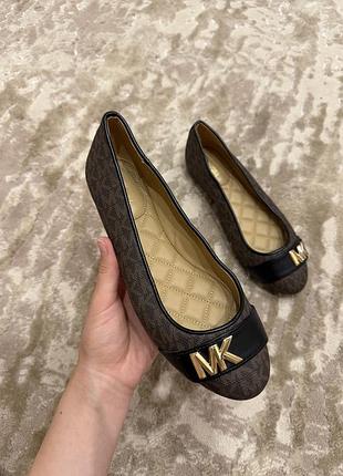 Балетки з натуральної шкіри michael kors jilly ballet нові оригінал коричневі