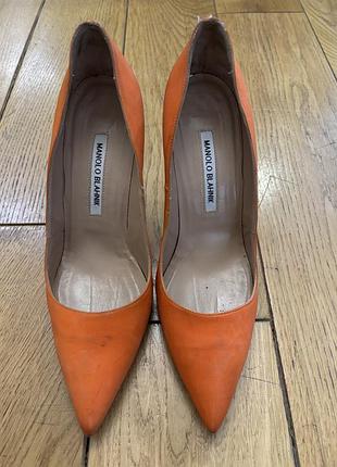 Туфлі manolo blahnik помаранчеві, розмір 39.5, італія