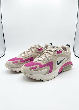 Жіночі кросівки nike air max 200, бежеві з рожевим, ідеальний стан, р. 38 (устілка 24 см)