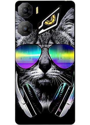 Силіконовий чохол бампер для zte nubia neo 3 5g з малюнком музичний кіт