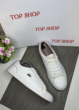 Оригинальные кроссовки кожаные lacoste кеды