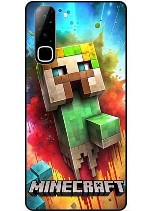 Чехол силиконовый бампер для infinix hot 70 (x6895) с рисунком майнкрафт minecraft