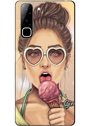Силіконовий чохол бампер для infinix hot 70 (x6895) з малюнком морозиво