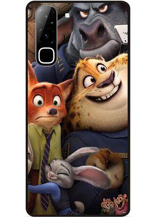 Силиконовый чехол бампер для infinix hot 70 (x6895) с рисунком zootopia зверополис