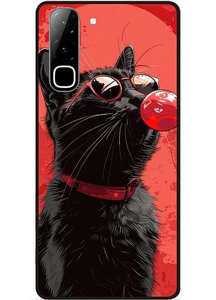 Силіконовий чохол бампер для infinix hot 70 (x6895) з малюнком черный кот
