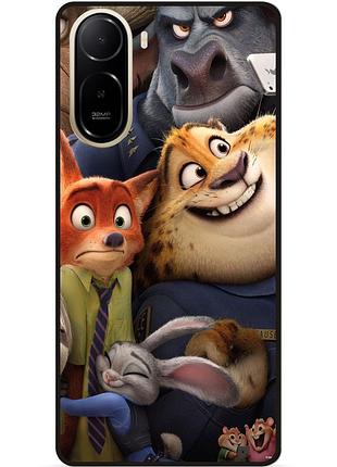Силиконовый чехол бампер для xiaomi poco c81 pro с рисунком zootopia зверополис