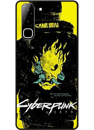 Силиконовый бампер чехол для infinix hot 70 (x6895) с картинкой cyberpunk