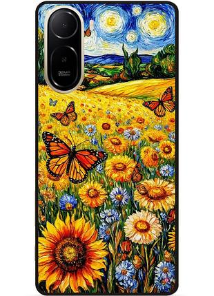Силиконовый чехол бампер для xiaomi poco c81 pro с картинкой бабочки мотыльки
