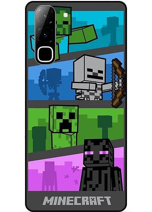 Чехол силиконовый бампер для infinix hot 70 (x6895) с картинкой майнкрафт minecraft