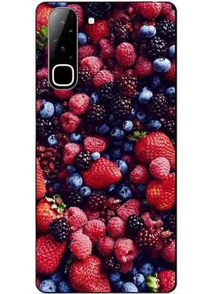 Чехол силиконовый бампер для infinix hot 70 (x6895) с рисунком ягоды