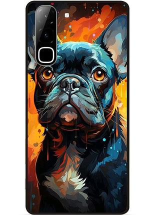 Силиконовый чехол бампер для infinix hot 70 (x6895) с рисунком французский бульдог