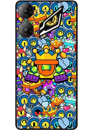 Силиконовый бампер чехол для zte nubia neo 3 5g стикеры бравл рико brawl
