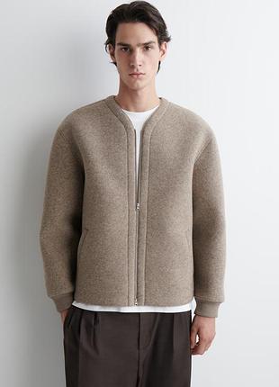Кардиган чоловічий cos oversized felted-scuba zip-up cardigan / xl