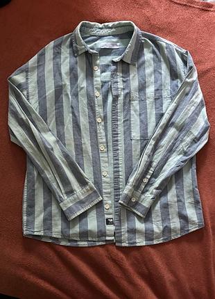 Сорочка дитяча zara 152 см (11-12 років) в смужку блакитна, рубашка