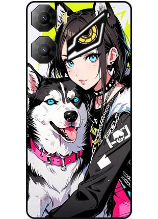 Чехол силиконовый бампер для zte nubia neo 3 5g с рисунком хаски аниме
