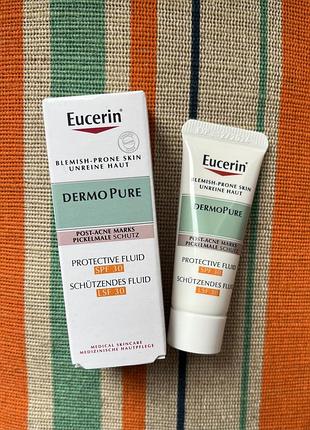 Eucerin dermopure protective fluid spf30 ☀️ солнцезащитный флюид для проблемной кожи лица, германия 🇩🇪