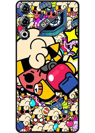 Силиконовый бампер чехол для zte nubia neo 3 gt 5g стикеры бравл мэйси brawl