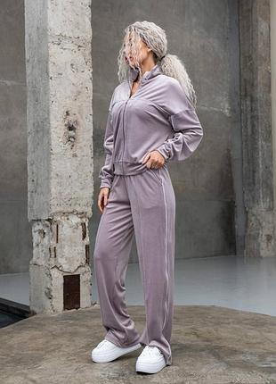 Костюм спортивний жіночий велюровий фіолетовий s-m-l-xl.