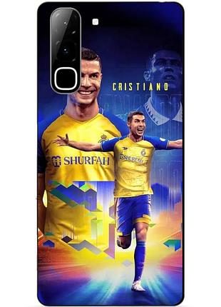 Чехол силиконовый бампер для infinix hot 70 (x6895) с рисунком роналдо аль наср ronaldo
