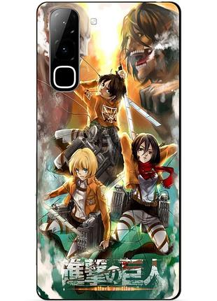 Чехол силиконовый бампер для infinix hot 70 (x6895) с рисунком атака на титанов attack on titan