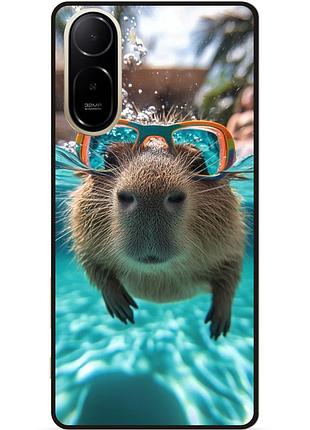 Силиконовый чехол бампер для xiaomi poco c81 pro с рисунком капибара