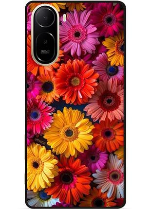 Силіконовий чохол бампер для xiaomi poco c81 pro з малюнком квіти гербери