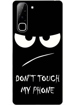 Чехол силиконовый бампер для infinix hot 70 (x6895) с рисунком глаза dont touch my phone