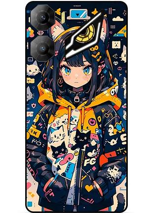 Силиконовый бампер чехол для zte nubia neo 3 5g с рисунком котики аниме