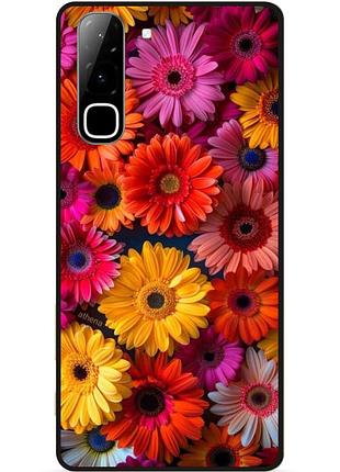 Силиконовый чехол бампер для infinix hot 70 (x6895) с рисунком цветы герберы
