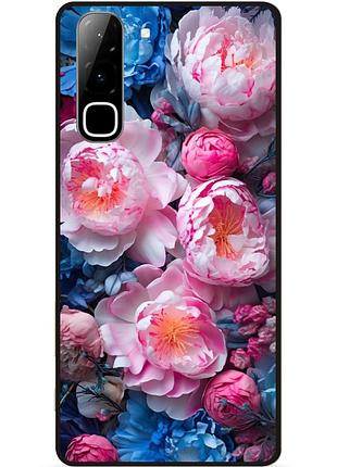 Силіконовий чохол бампер для infinix hot 70 (x6895) з малюнком квіти піони