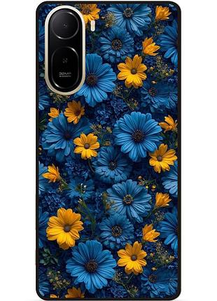 Силіконовий чохол бампер для xiaomi poco c81 pro з малюнком квіти астри гербери