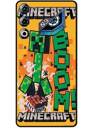 Силіконовий чохол бампер для zte nubia neo 3 gt 5g стів minecraft кріпер майнкрафт