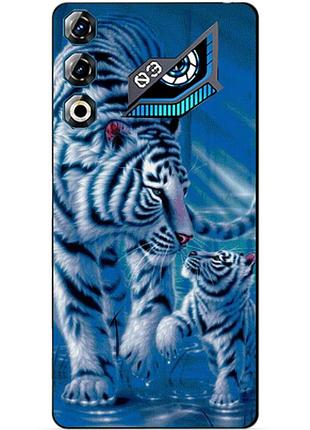 Чехол силиконовый бампер для zte nubia neo 3 gt 5g с рисунком тигры