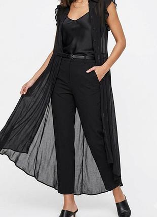 Длинная полупрозрачная блуза накидка zara
