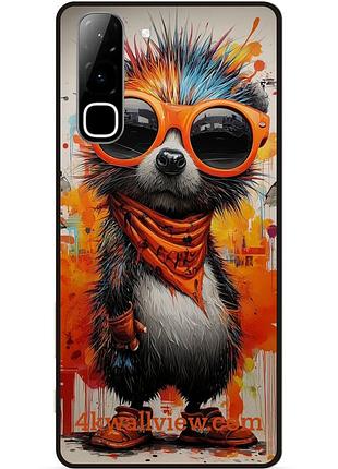 Силиконовый чехол бампер для infinix hot 70 (x6895) с рисунком ежик