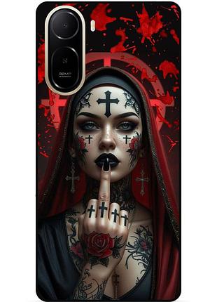 Силиконовый чехол бампер для xiaomi poco c81 pro с рисунком бунтарка монашка