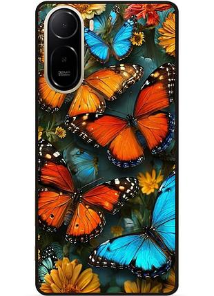 Силиконовый бампер чехол для xiaomi poco c81 pro с рисунком мотыльки бабочки