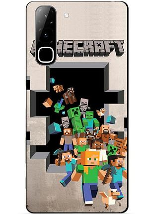 Силіконовий чохол бампер для infinix hot 70 (x6895) з картинкою minecraft майнкрафт