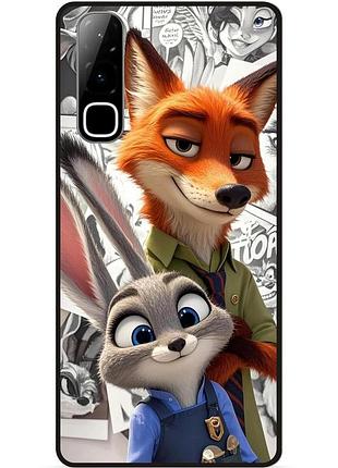 Силиконовый чехол бампер для infinix hot 70 (x6895) с рисунком зверополис zootopia