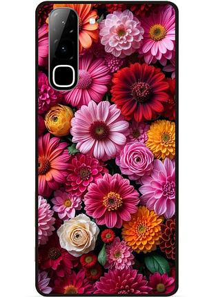 Силиконовый чехол бампер для infinix hot 70 (x6895) с рисунком цветы герберы цинии